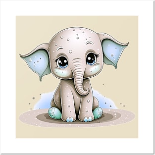 Tiny Trunks Baby Elephant Posters and Art